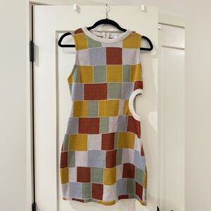 Zara Multicolor Geometric Knit Top in Cream, Mustard & Rust